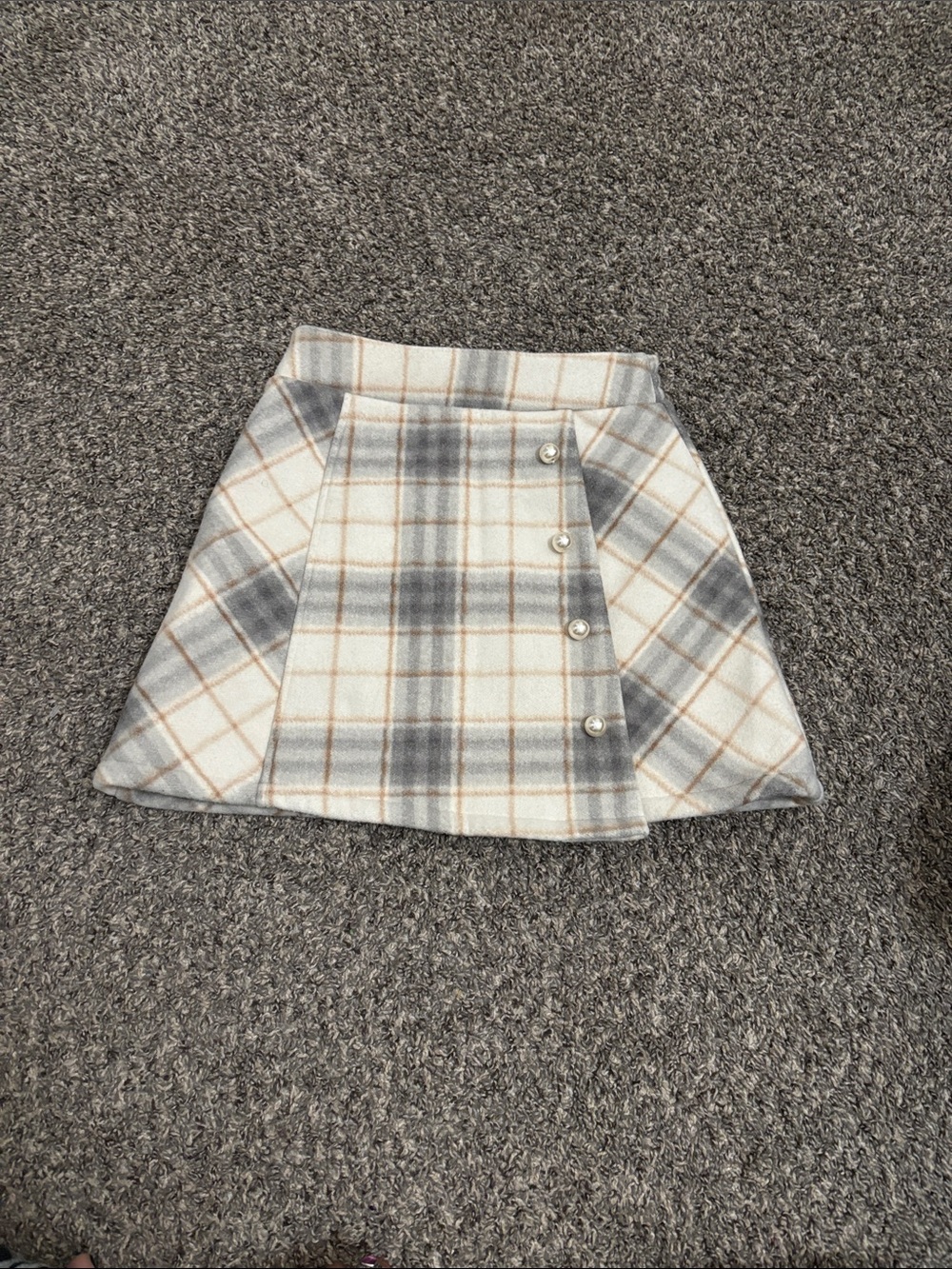 Liz Lisa plaid mini skirt thick M fall pearl-like buttons Kawaii schoolgirl boho
